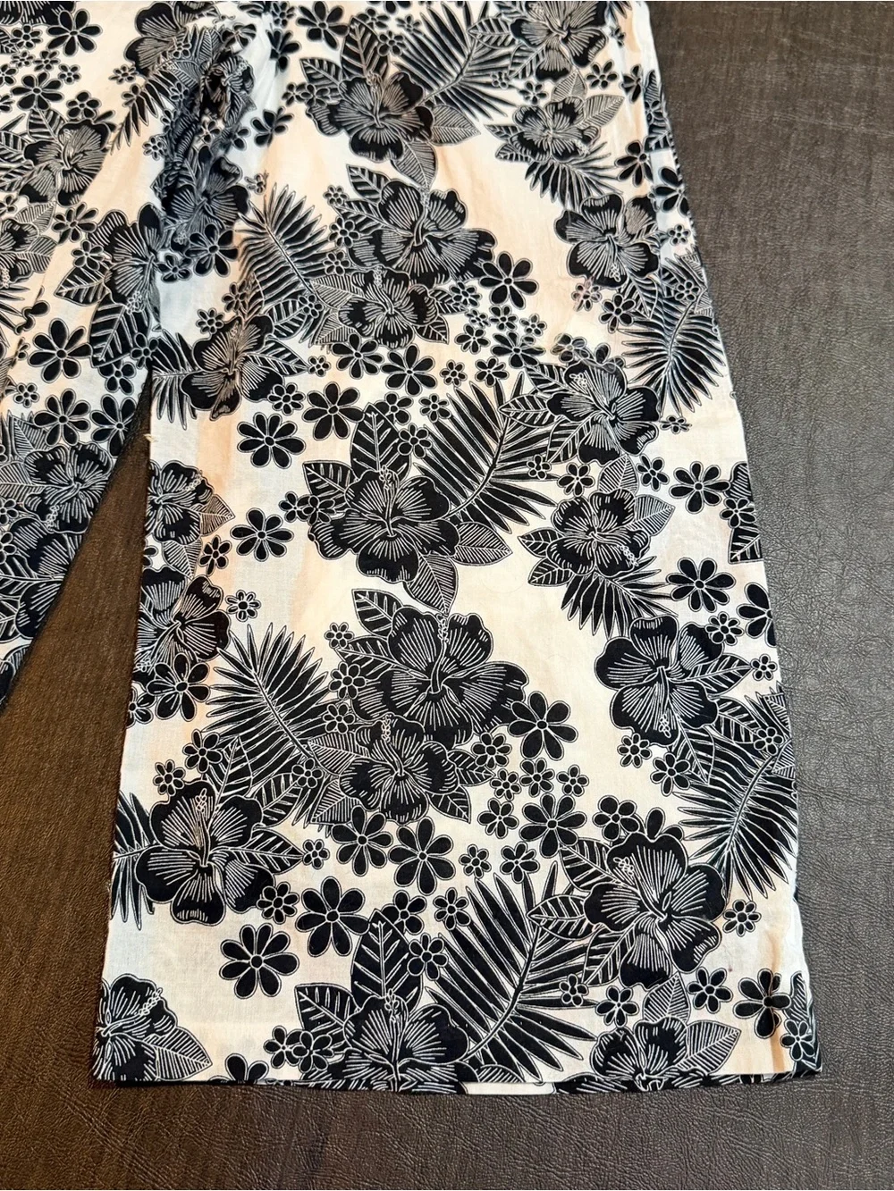 Janie and Jack Girls Black & White Floral Wide-Leg Jumpsuit Sz 6